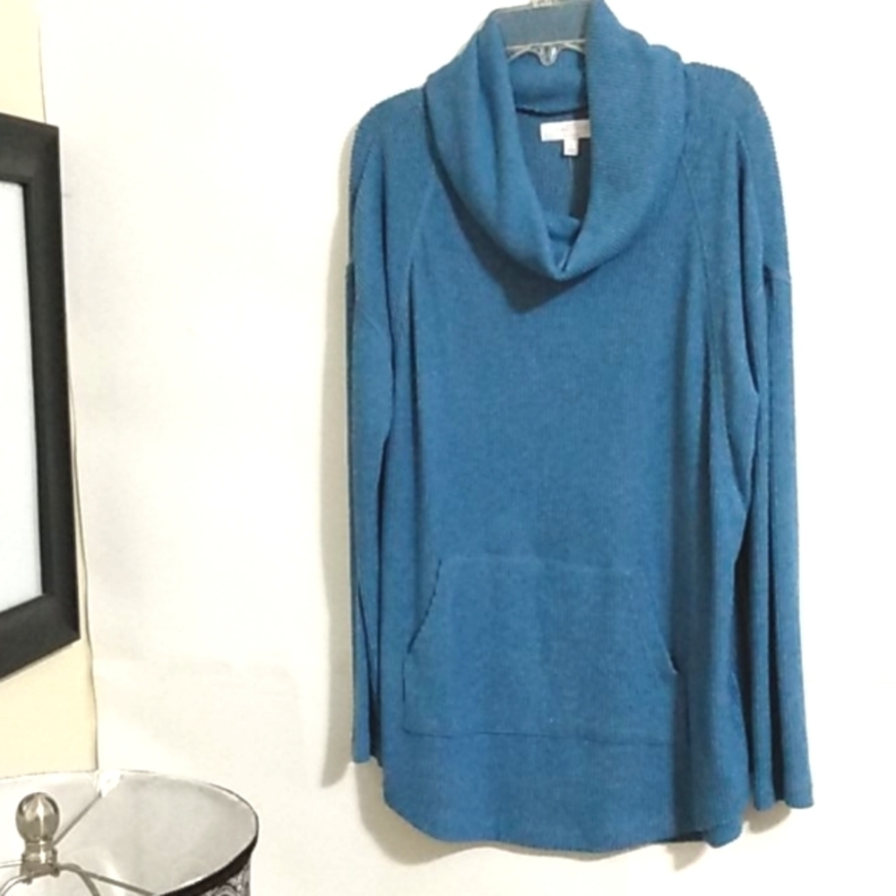 NEW DIRECTIONS COWL NECK SWEATER - Blue, Ribbed, Long Sleeves - SIZE Small NWT - Picture 11 of 11